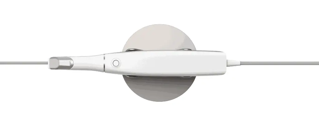 TRIOS Core_Product Renders_transparent_scanner in pod top_2024.webp